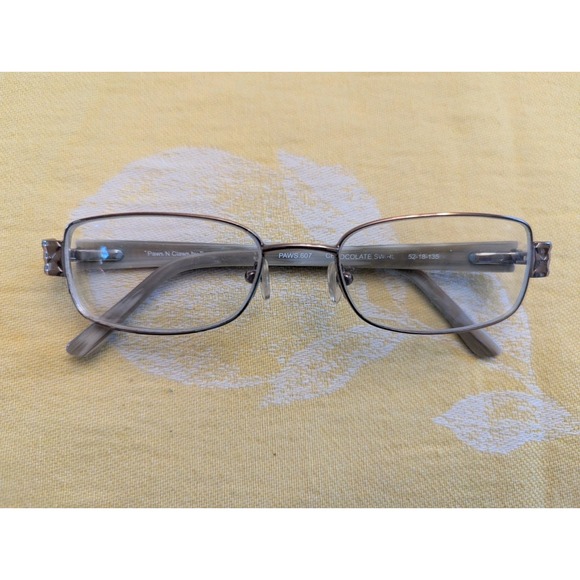 Pawsitively Posh Accessories - Paws Eyeglasses Frame PAWS-607 Women's Metal Square Full Rim‎ 52-18-135